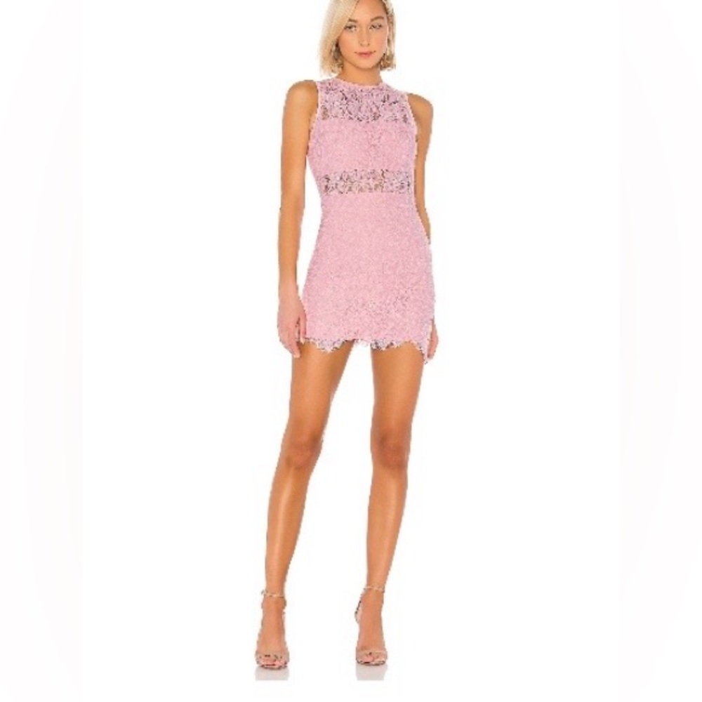 Superdown Pink Lace Mini Dress